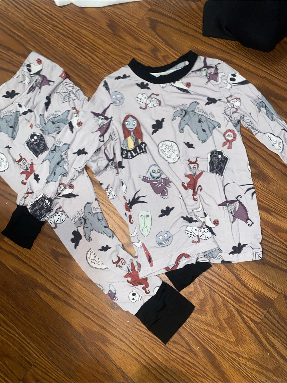 Nightmare Before Christmas Kids Pajama Set -  with Black Trim